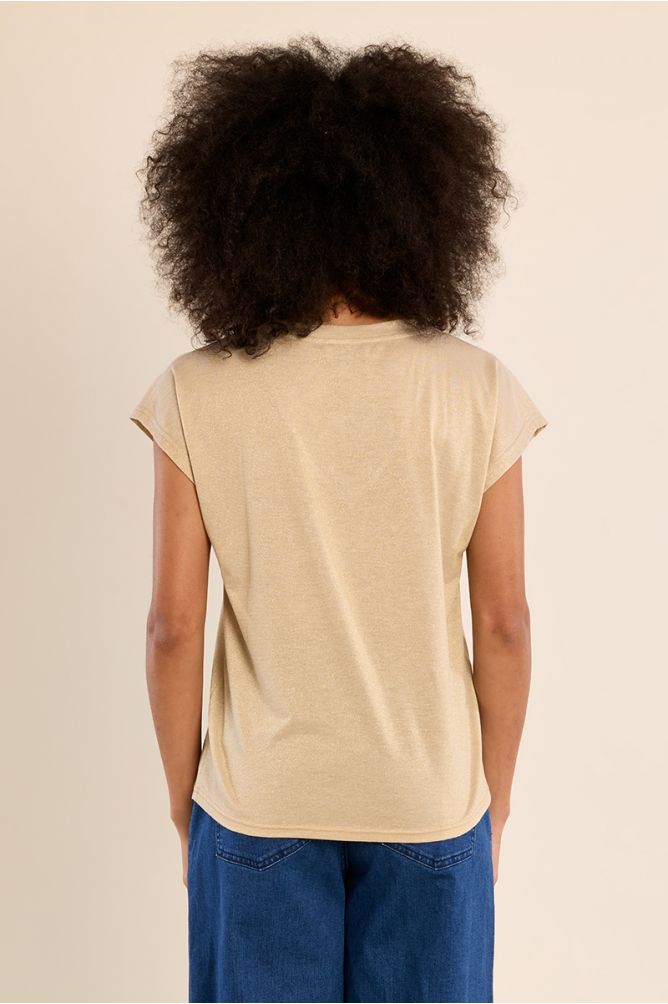 T-shirt a tinta unita con scollo a V - Molly Bracken
