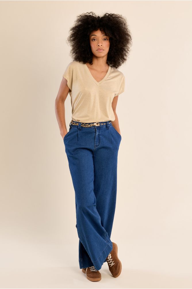 T-shirt col V uni