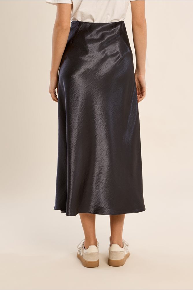 Jupe taille haute satinée