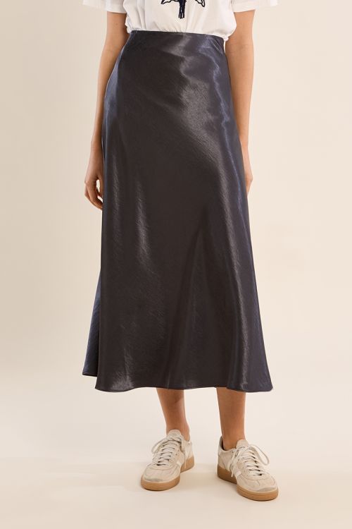 Satin high-waisted skirt