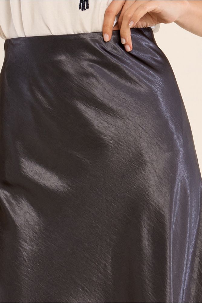 Satin high-waisted skirt