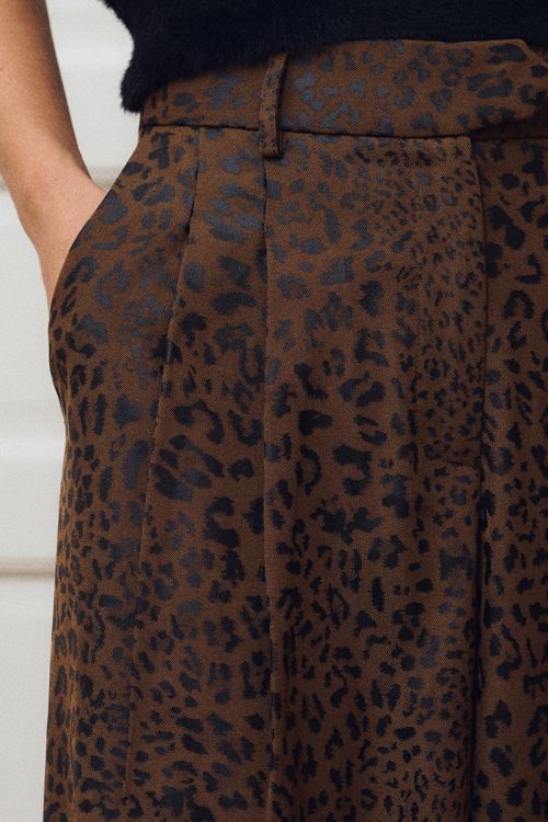 Pantaloni con pinces con stampa leopardata - Molly Bracken