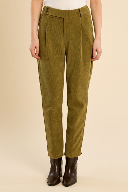 Pantalon carotte en velours