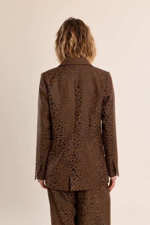 Blazer satiné léopard