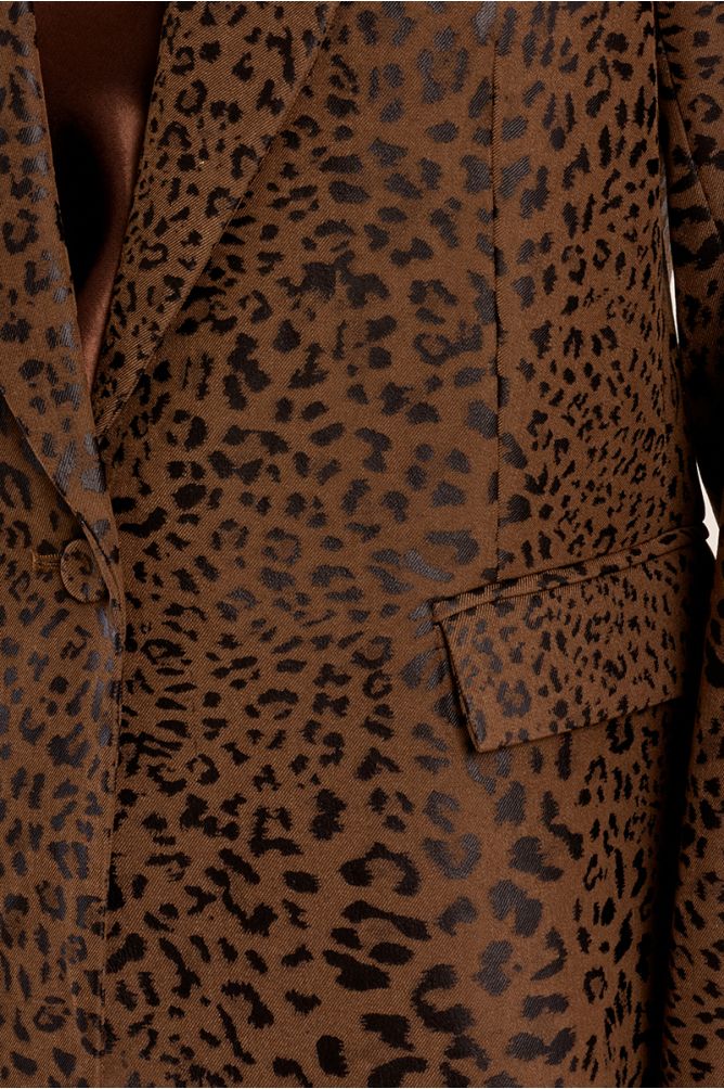 Blazer satiné léopard
