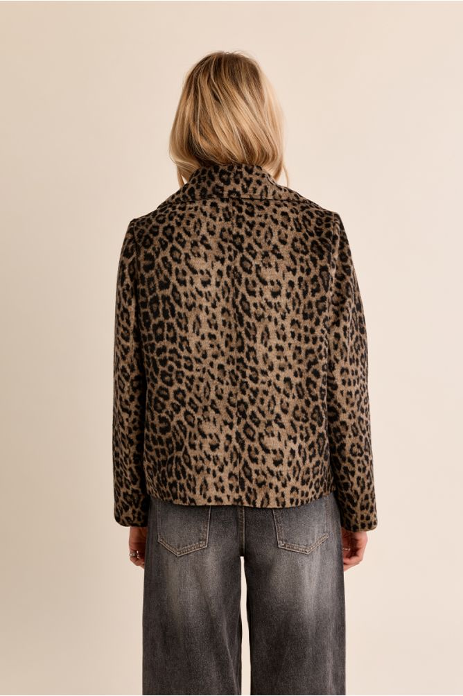 Manteau paletot, imprimé léopard