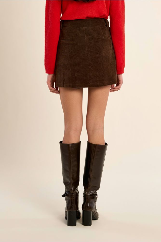 Pleated velvet skirt