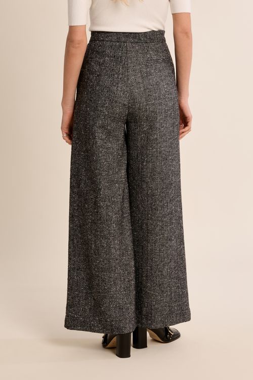 Flared pleated trousers
