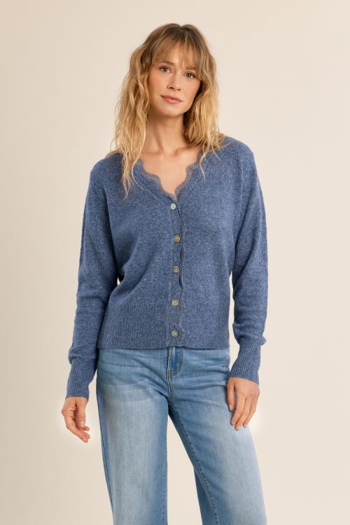 Lace scalloped cardigan