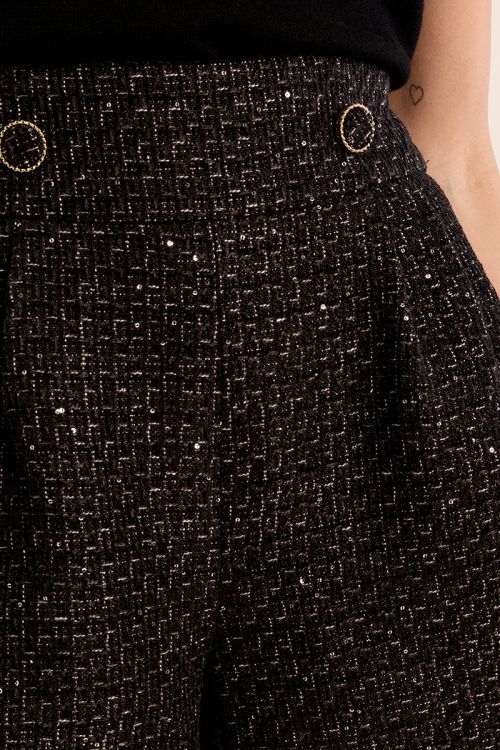 High-waisted tweed shorts
