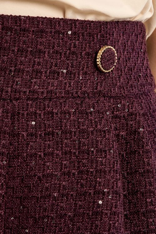 High-waisted tweed shorts