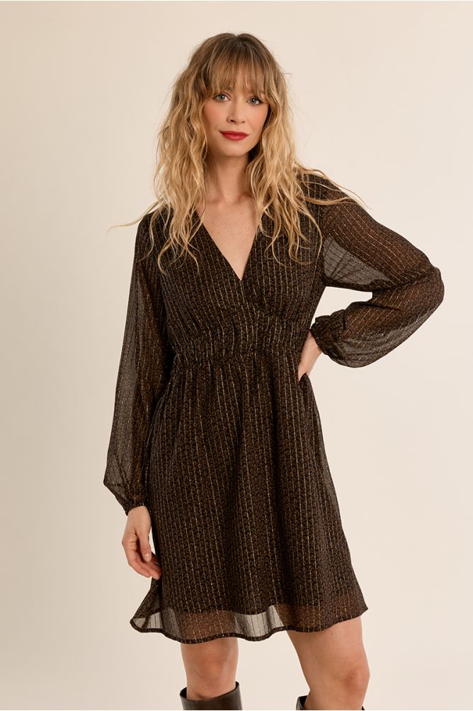 Midi dress in printed voile