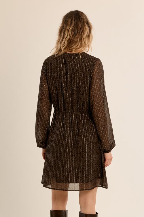 Robe mi-longue en voile imprimé