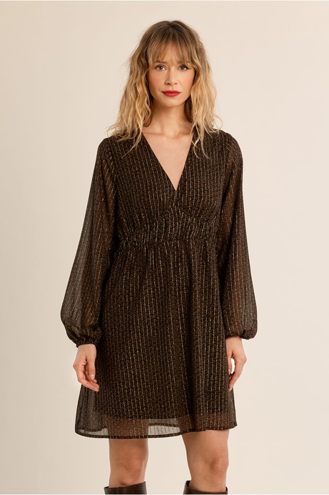 Midi dress in printed voile