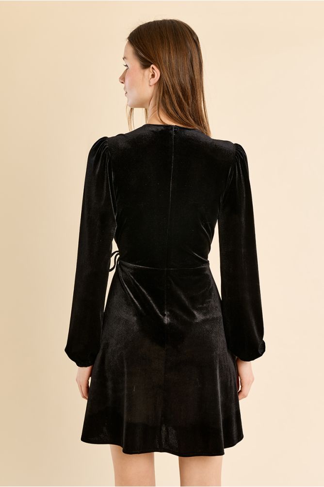 Velvet wrap dress