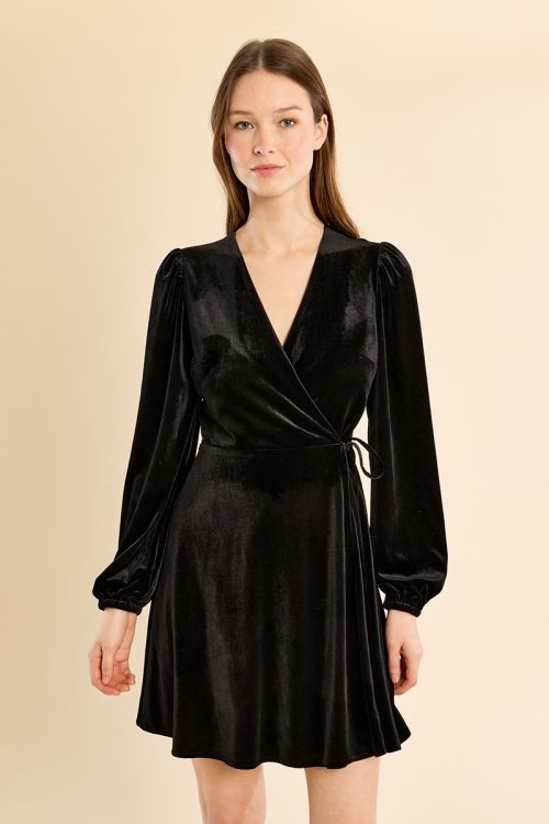 Velvet wrap dress