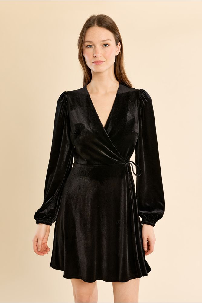 Robe portefeuille en velours