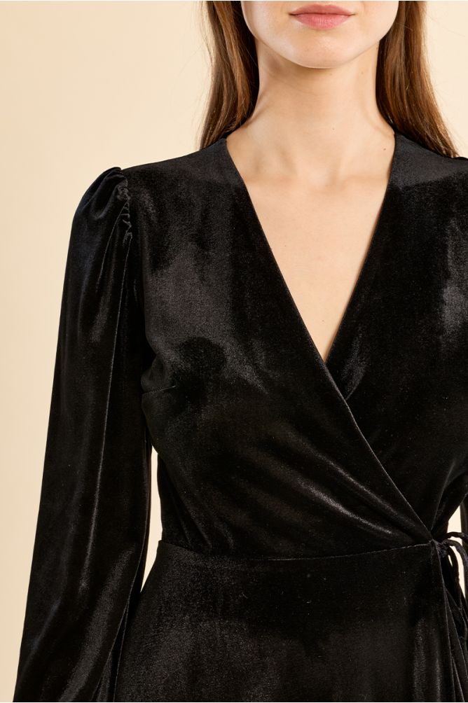 Robe portefeuille en velours