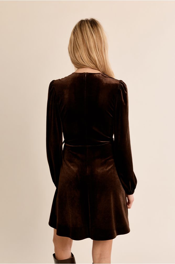 Robe portefeuille en velours