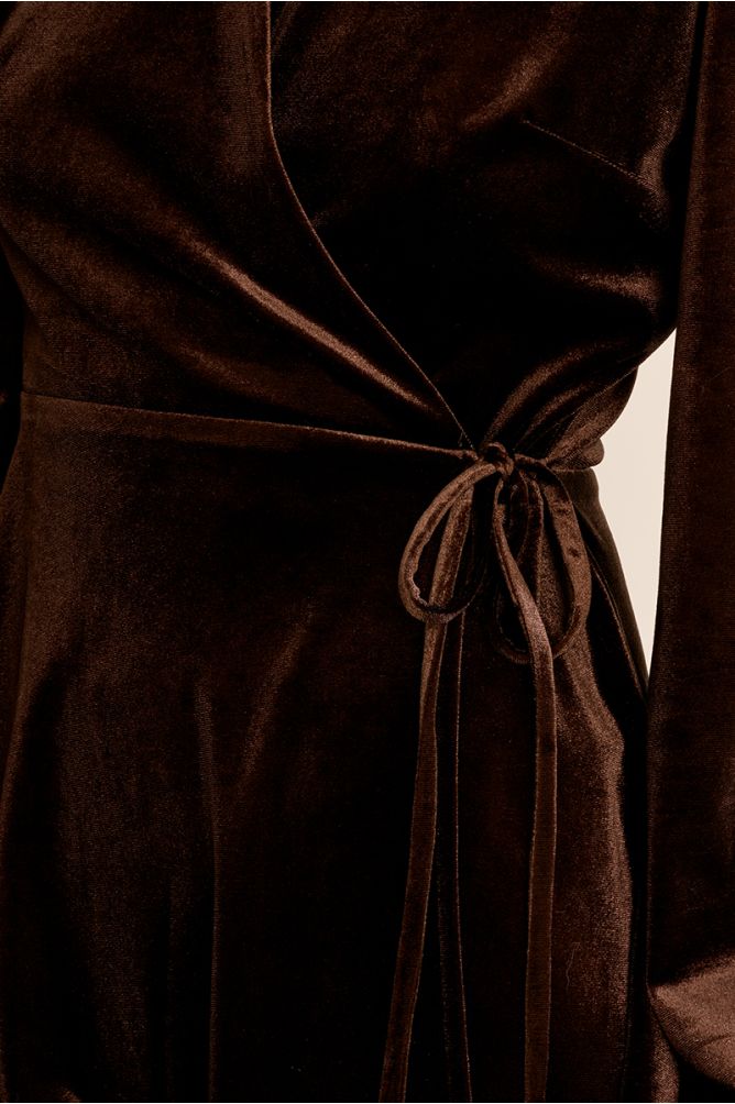 Robe portefeuille en velours