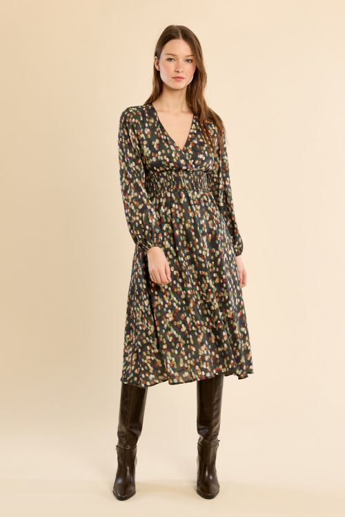 Vestido de manga larga con estampado