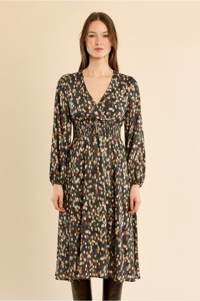 Vestido de manga larga con estampado