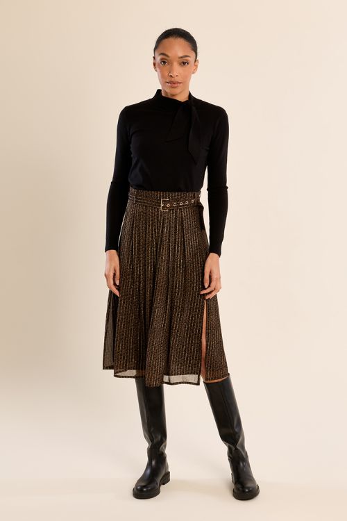 Pleated midi skirt