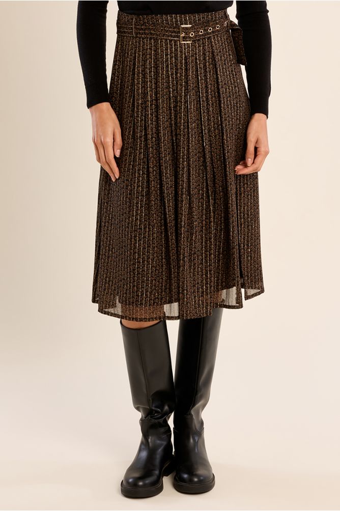 Pleated midi skirt