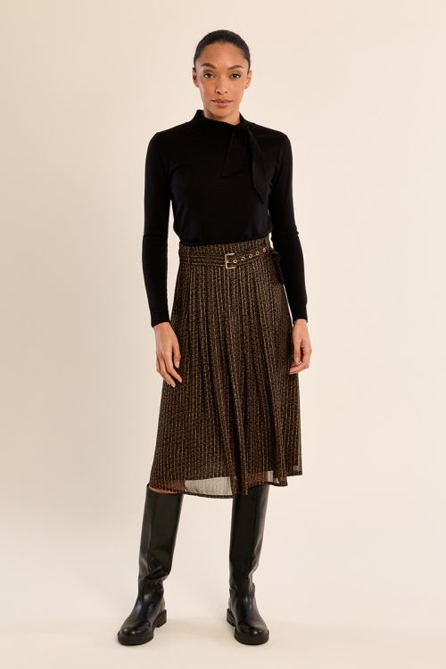 Pleated midi skirt