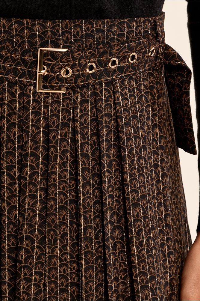 Pleated midi skirt