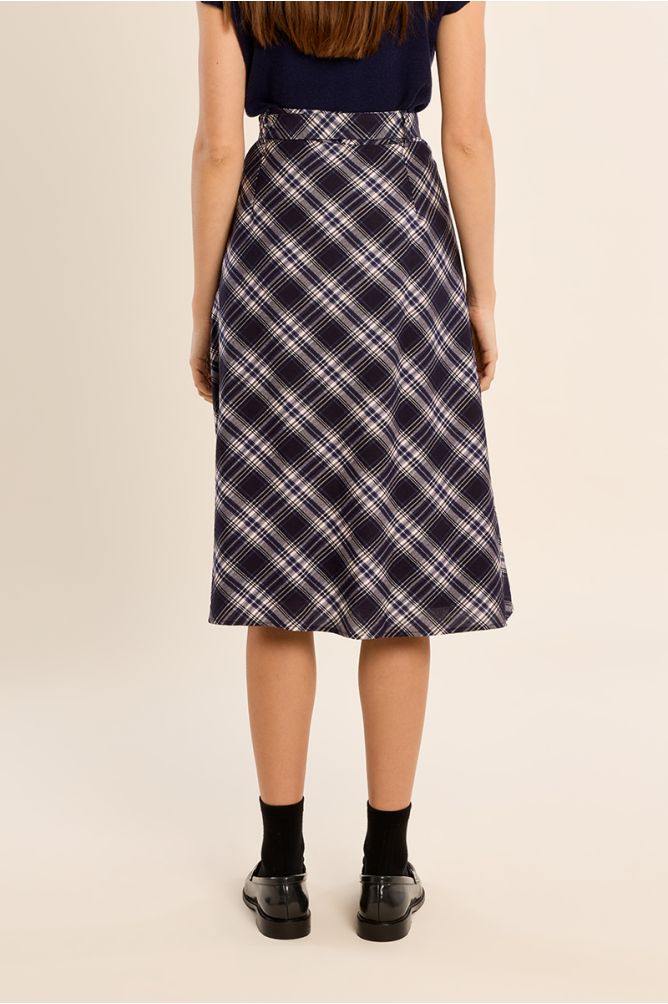 Belted midi skirt