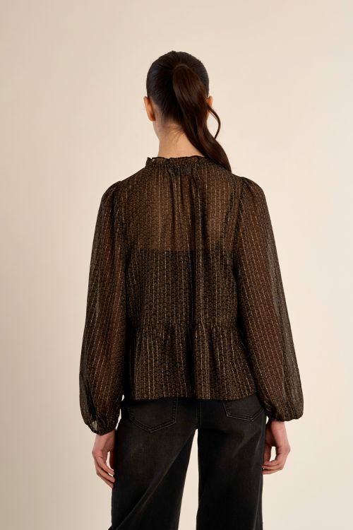 Semi-transparent ruffled blouse