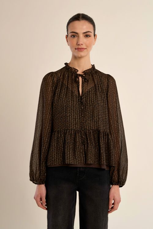 Blouse volantée semi-transparente