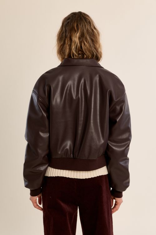 Bomber en simili-cuir