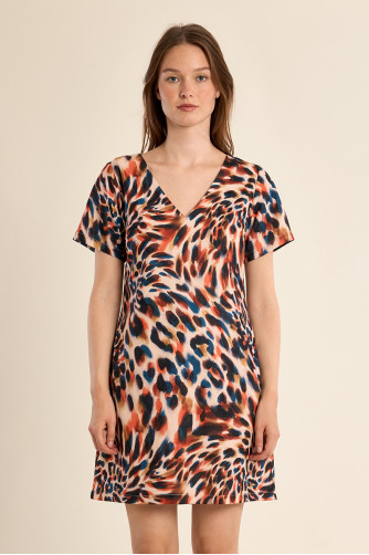 Robe courte et droite, imprimée