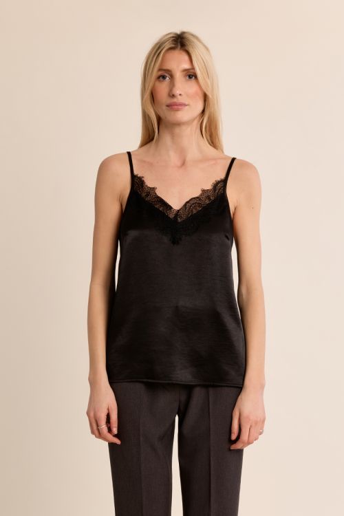 Satin camisole with lace