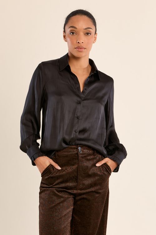 Chemise satinée crop