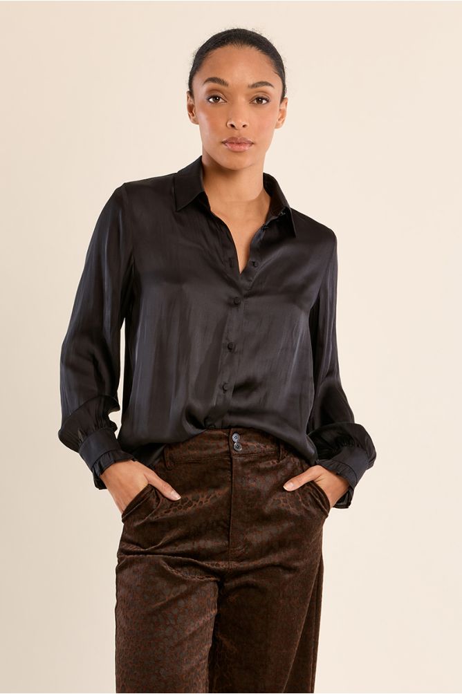 Chemise satinée crop