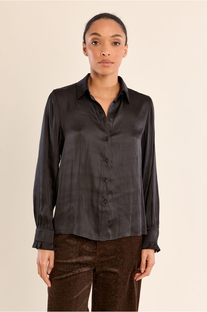 Chemise satinée crop