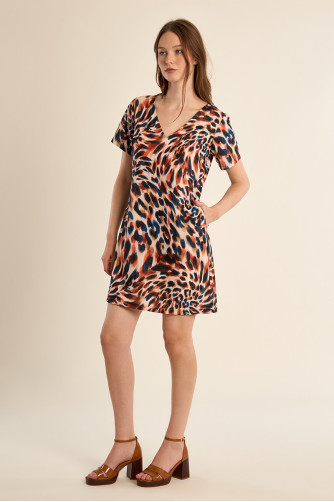 Robe courte et droite, imprimée