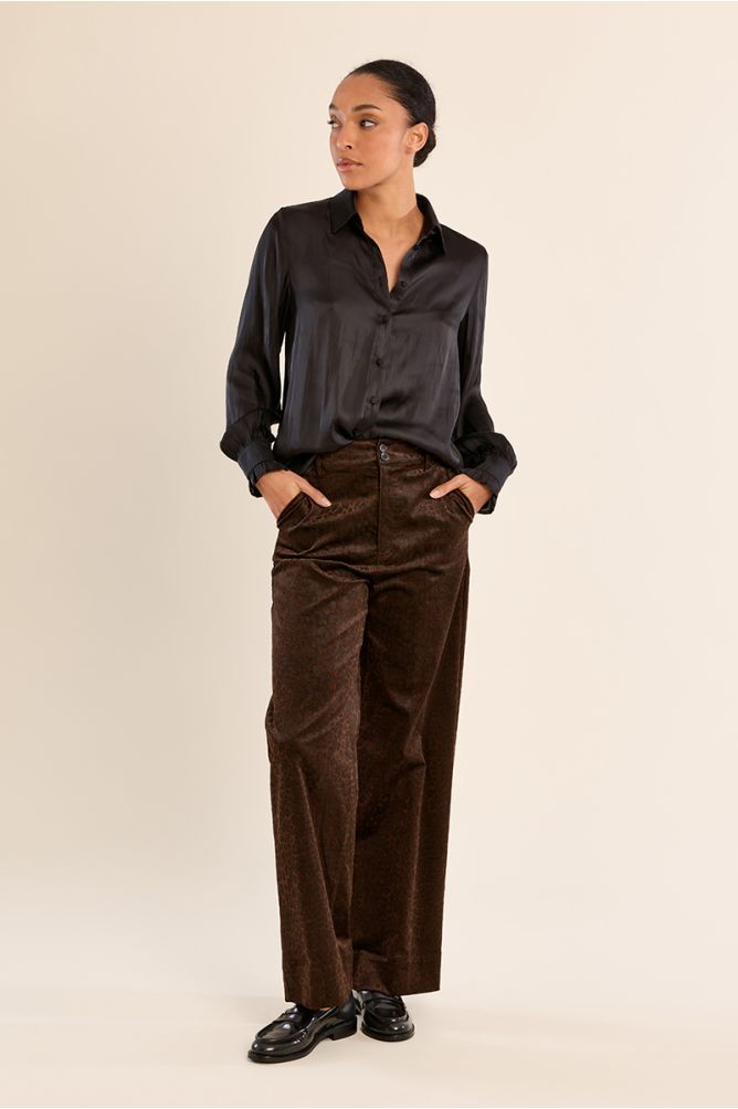 Satin crop shirt