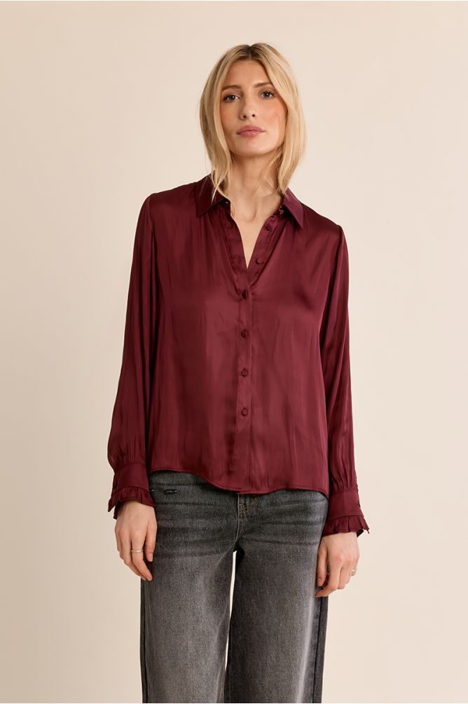 Satin crop shirt