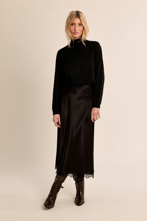 Gonna satinata con bordo in pizzo - Molly Bracken