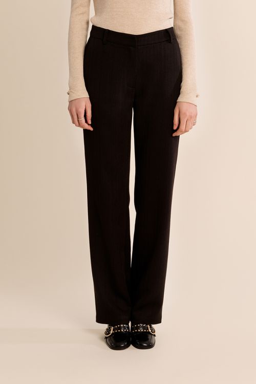 Pantalon droit, taille mi-haute