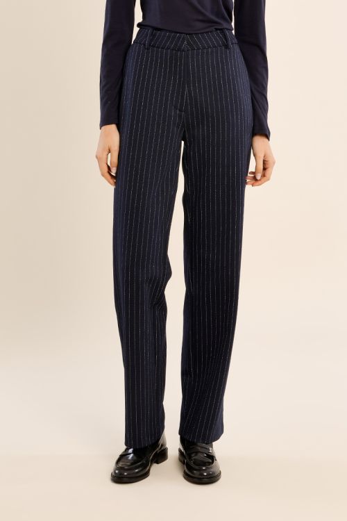 Pantalon tailleur droit, rayé