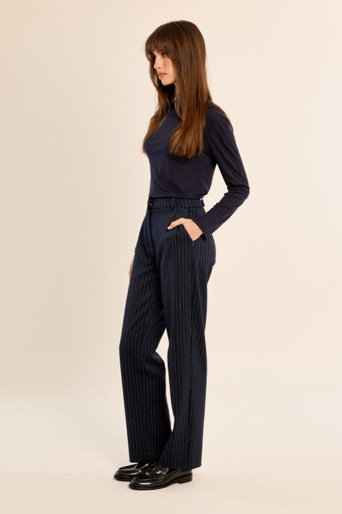 Pantalon tailleur droit, rayé