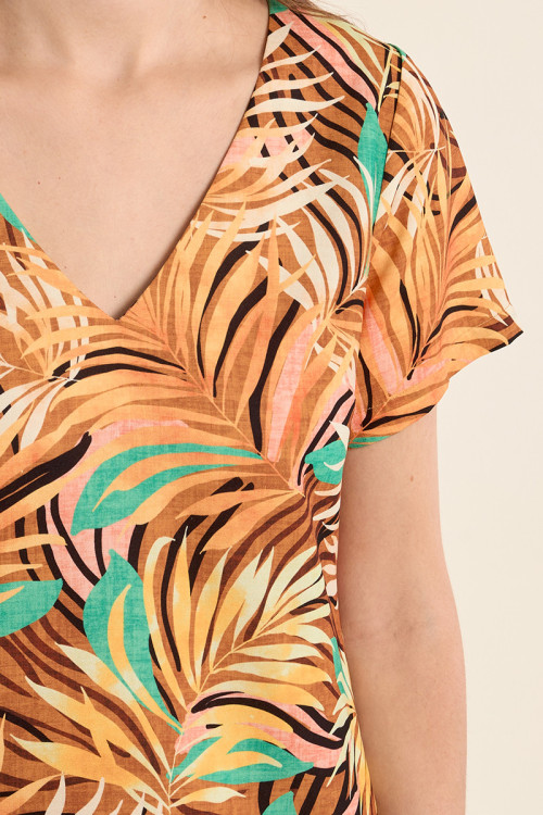 Short and straight printed dress