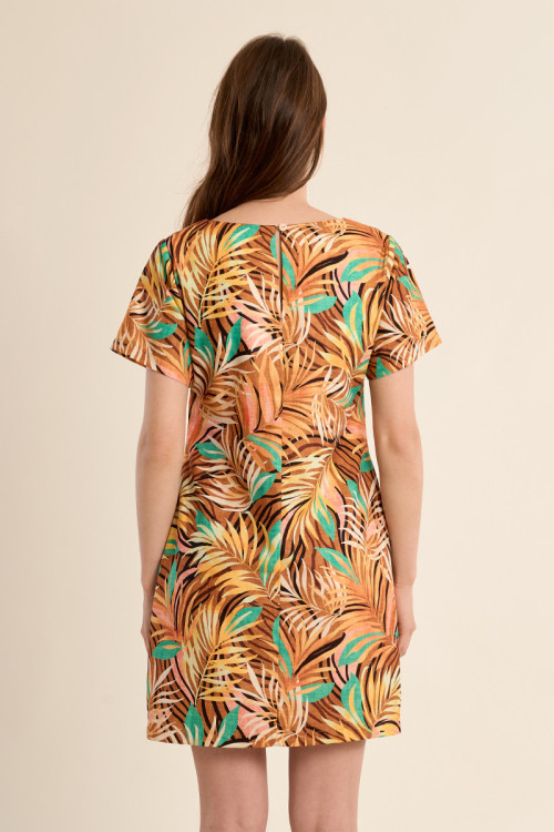 Short and straight printed dress