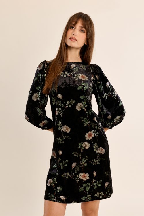 Robe en velours manches ballon