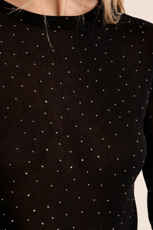 Top semi-transparent à pois